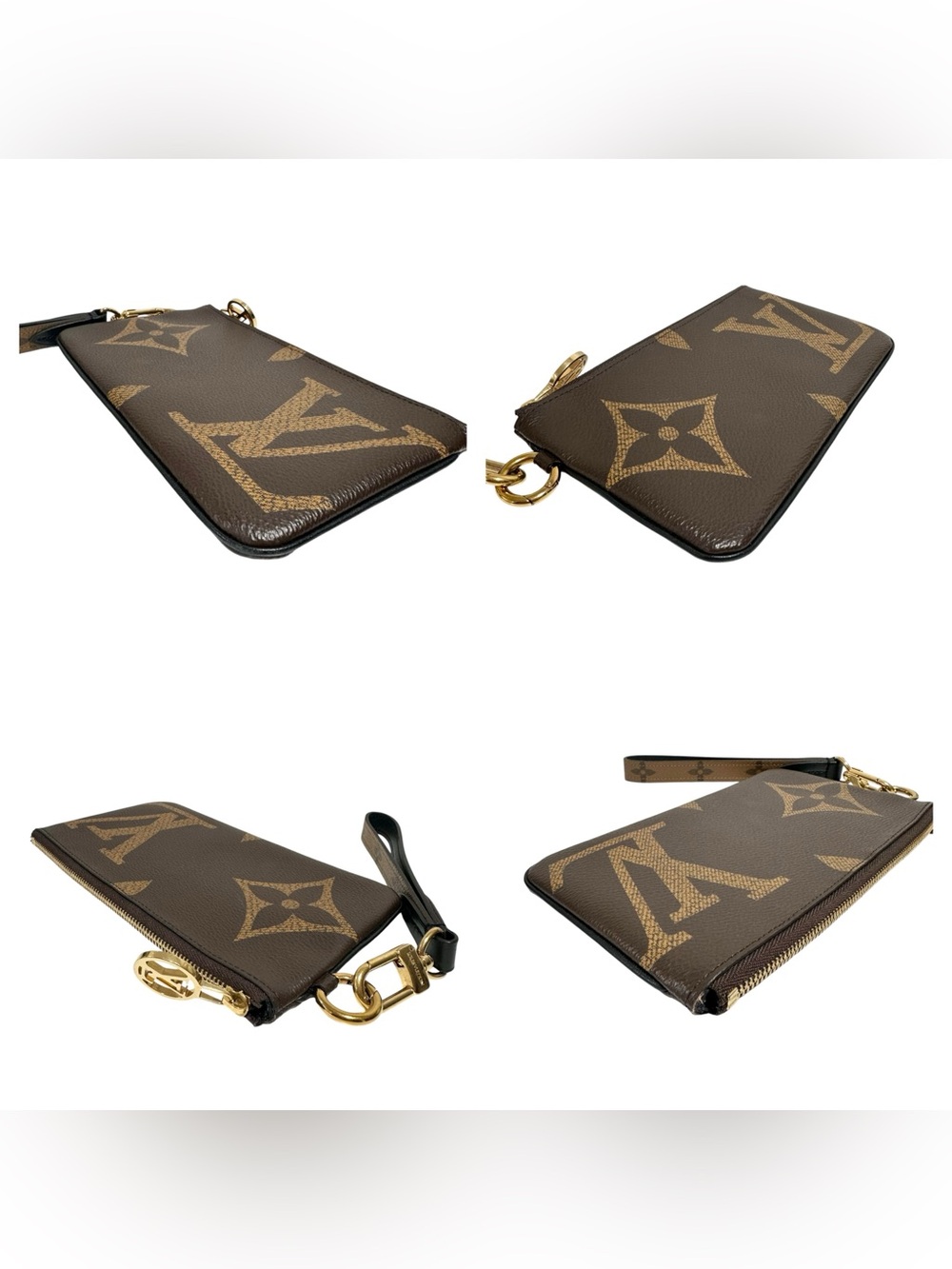 Louis Vuitton Reverse Giant Monogram Canvas & Leather Wristlet & Dust Bag - Picture 5 of 14